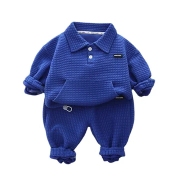 Yeni Sonbahar çocuk kıyafetleri Bebek Kız Giysileri Erkek Moda T-shirt Pantolon 2 adet / takım Toddler Rahat Kostüm Bebek Çocuk Eşofman