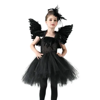 Kızlar Evil Kraliçe Cadı Tutu Elbise Çocuk Cadılar Bayramı Cosplay Cadılar Kostüm Çocuklar doğum günü partisi Elbiseleri Karnaval Fantezi Elbise