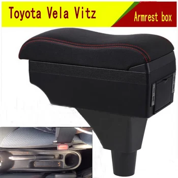 Toyota Vela Vitz için Merkezi konsol kol dayama kutusu saklama kutusu kol dayama dirsek istirahat ile usb bardak tutucu