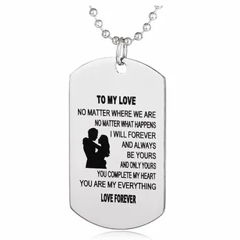 1 ADET Karı koca Aşk Takı Askeri Zincirler Hava Kuvvetleri Kolye Köpek Etiketi Kolye