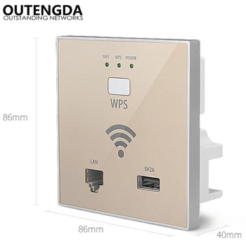 300Mbps Duvar WiFi Erişim Noktası Kablosuz Soket AP Otel Wi-Fi Projesi mini WİFİ Tekrarlayıcı yönlendirici RJ45 USB WPS Şifreleme