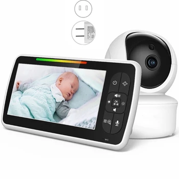 Video bebek izleme monitörü Kamera ve Gece Görüş 5.0 İnç Ekran İki Yönlü Konuşma