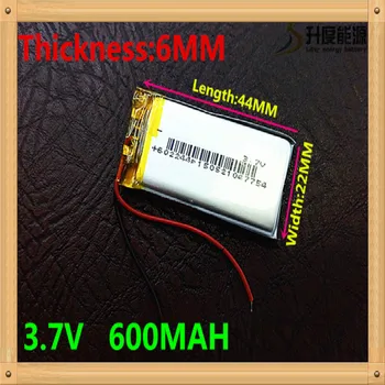 1 ADET 602244 3.7 V 600 mah Lityum polimer Pil koruma levhası Için MP3 MP4 MP5 GPS Cam Dijital Ürün Ücretsiz Kargo